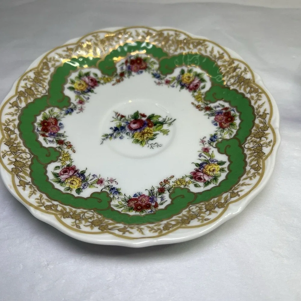 Andrea By Sedak 1996 Inspired By 18th Century‎ Sevres Green Porcelain Cup Saucer